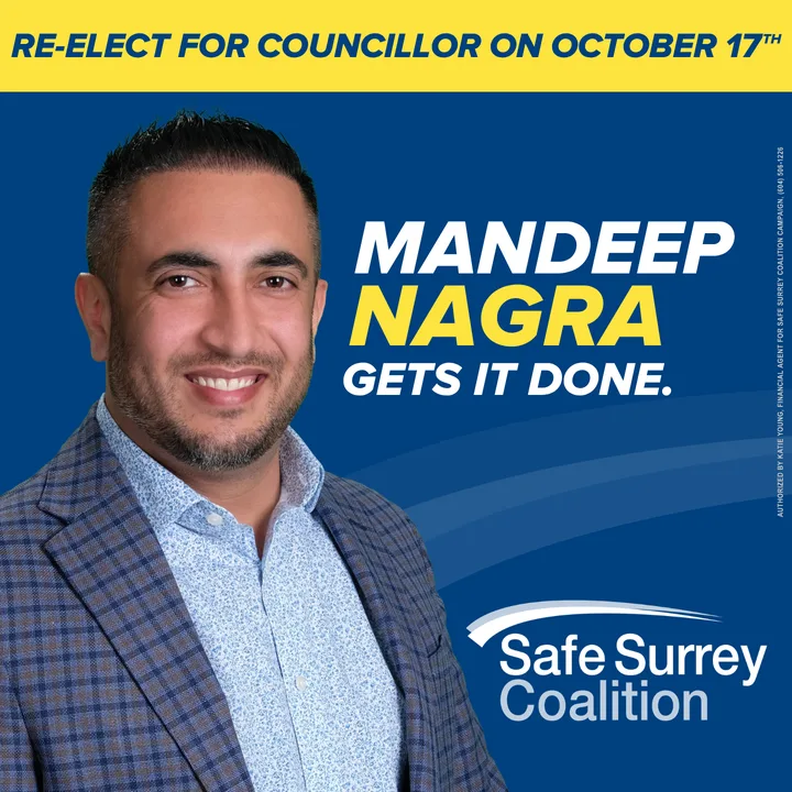 Mandeep Nagra — Re-Elect for Council, Safe Surrey Coalition