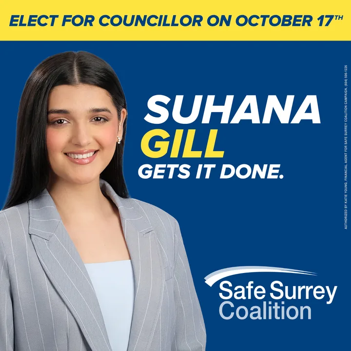 Suhana Gill — Elect for Council, Safe Surrey Coalition